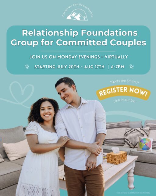 Every relationship can benefit from learning new skills, improving communication, and creating a stronger foundation. 🏔️
Join our Virtual Relationship Foundations Group for Committed Couples and invest in the relationship that matters most. ⤵
✨ What you’ll gain:
• Better communication skills
• Stronger emotional connection
• Practical tools for navigating conflict
• A supportive, therapist-led environment
• A healthier foundation for your future together
📅 Mondays | July 20 – August 17
🕕 6:00–7:00 PM (Virtually via Zoom)
💻 No Cost - just a helpful resource for our community
Space is limited, reserve your spot today! 🔗
#couplestherapy #familytherapy #youngcouple #copingskills