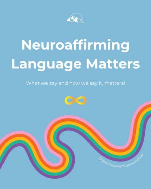 What we say and how we say it, matters 🏳️‍🌈

Language has the power to shape identity, influence self-esteem, and impact how people experience the world around them ✨

For neurodivergent individuals, the words used by parents, educators, providers, and communities can either create a sense of belonging or reinforce feelings of being misunderstood 🫧

Neuroaffirming language moves away from the idea that differences need to be corrected and instead recognizes that every brain experiences the world in unique ways. It invites curiosity instead of judgment, support instead of compliance, and understanding instead of assumptions 🩵

At Grandview Family Counseling, we believe that creating affirming spaces starts with the language we use. Because everyone deserves to feel seen, respected, and valued for who they are ♾️

#neuroaffirming #neurodiversityaffirming #adhdsupport #autismacceptance