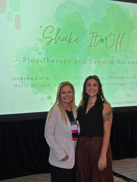 ✨ Helping children move through big feelings starts with understanding what their bodies are telling them. ✨

Our Executive Clinical Director, Holly Willard, LCSW-RPT-S and Clinical Director, Sarah Bargar, LCSW-RPT had the opportunity to present at the 2026 @association4playtherapy sharing Shake It Off: a presentation exploring the connection between play therapy and somatic approaches to healing. 🌈

Through movement, play, and body-based awareness, children (and adults 😉) can begin to process emotions, release stress, and build the skills they need to feel safe, connected, and understood.

We’re so proud of our team for sharing supporting the growth of the play therapy community, and continuing to champion innovative, child-centered approaches to mental health. 💙 @utahapt 

#playtherapy #somatictherapy #mentalhealthmatters #childtherapy